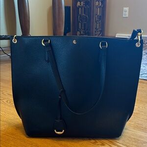Ralph Lauren Black Leather Tote